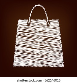 Shopping bag icon. Vector illustration with chalk effect