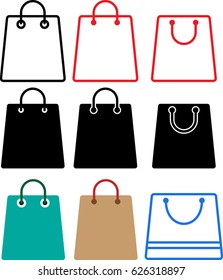 Ilustración vectorial de icono de la bolsa de compras