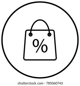 Shopping bag icon vector illustration on black background