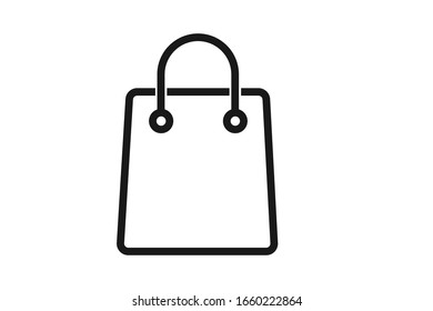 Shopping bag icon vector isolate 