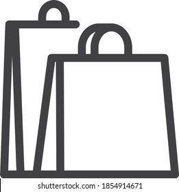 aislamiento vectorial de icono de bolso de compra 