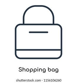 Shopping bag icon vector isolated on white background, Shopping bag transparent sign , thin symbols or lined elements in outline style