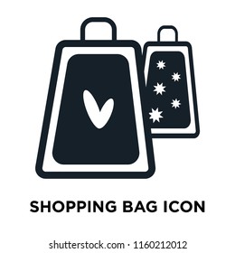 Shopping bag icon vector isolated on white background, Shopping bag transparent sign
