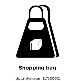 Shopping bag icon vector isolated on white background, logo concept of Shopping bag sign on transparent background, filled black symbol