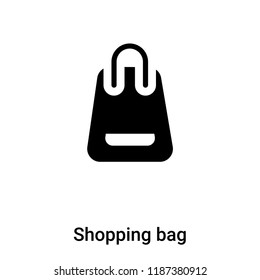 Shopping bag icon vector isolated on white background, logo concept of Shopping bag sign on transparent background, filled black symbol