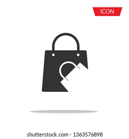 Shopping bag icon vector isolated on white background. 