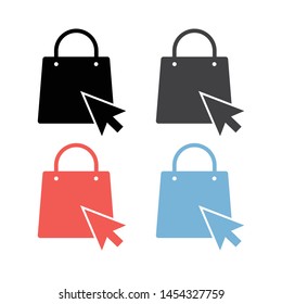 Shopping bag icon vector isolated on white background.