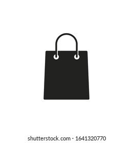 Shopping bag icon, Vector isolated flat design illustration.
