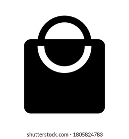 Shopping-Tasche-Symbol, Vektorgrafik einzeln auf weißem Hintergrund.