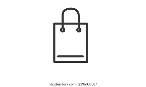 Shopping Bag Icon. Vector isolated linear illustration
