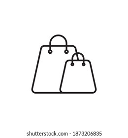 shopping bag icon vector line style. bag icon outline design. isolated on white background