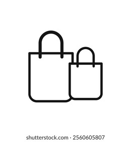 Shopping bag icon vector line logo art