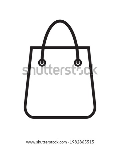 Shopping bag icon- vector line icon. Shopping bag empty, vector illustration isolated on white background. E-Shop and online shopping concept.