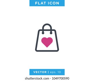 Shopping Bag Icon Vector Logo Design Template