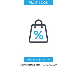 Shopping Bag Icon Vector Logo Design Template