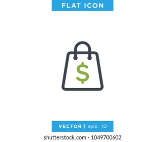 Shopping Bag Icon Vector Logo Design Template