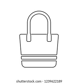Shopping bag icon. Vector logo. Template. Flat design. Outline sign. Line pictogram isolated.