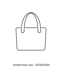 Shopping bag icon. Vector logo. Template. Flat design. Outline sign. Line pictogram isolated.