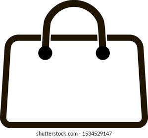 Shopping bag icon. Vector logo. Template for design. Outline sign. Line pictogram. Vector illustration.