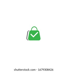 Shopping Bag Icon Vector Logo Template Illustration Design