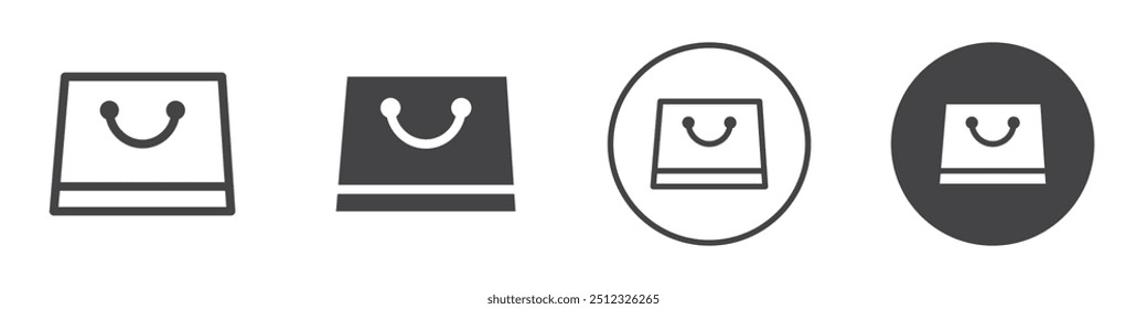 Esquema del logotipo del Vector del icono del bolso de compras