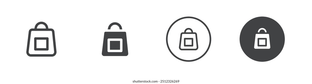 Shopping bag icon Vector logo outline