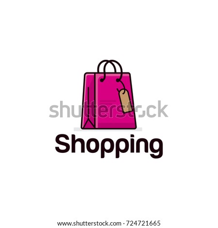 shopping bag icon vector. logo template.