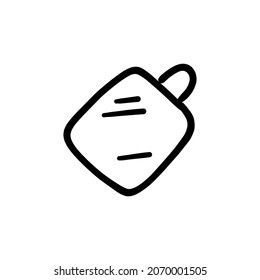shopping bag icon in vector. Logotype - Doodle