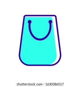 Shopping bag icon vector on white background