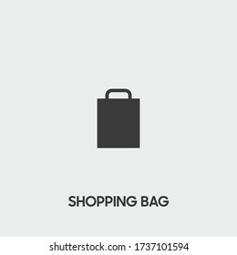 shopping bag icon. shopping bag vector on gray background