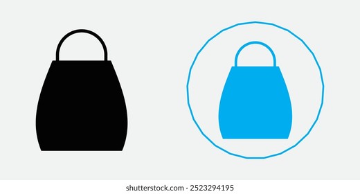 Shopping bag icon vector, Shopping bag icon on a black and blue color. vector illustration.
