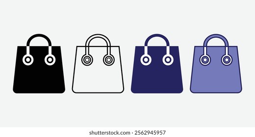 Shopping Bag Icon Vector. Online Shopping Bag. Carey Bag Icon.