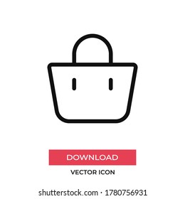 Shopping bag icon vector. Package sign