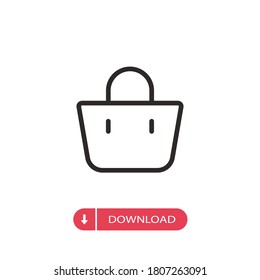 Vector de icono de la bolsa de compras. Signo de paquete