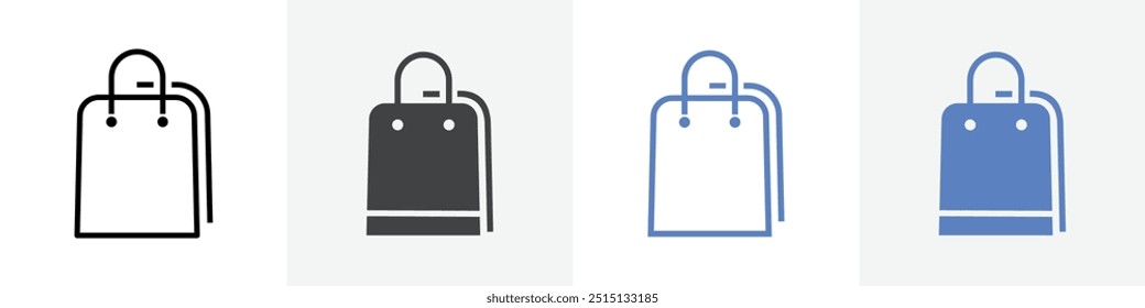 shopping bag icon vector set use for web ui or app