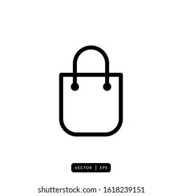 Shopping Bag Icon Vector - Sign or Symbol