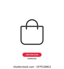 Shopping bag icon vector. Bag sign