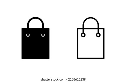 Vector de icono de la bolsa de compras. signo de compra y símbolo