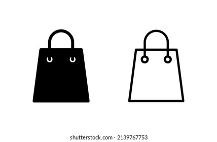 Vector de icono de la bolsa de compras. signo de compra y símbolo
