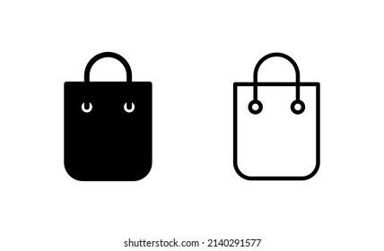 Shopping bag icon vector. shopping sign and symbol
