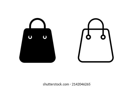 Einkaufstasche Symbol Vektorgrafik. Einkaufszeichen und -symbol