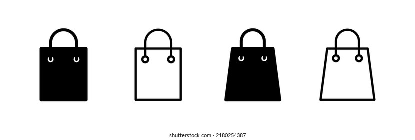 Vector de icono de la bolsa de compras. signo de compra y símbolo