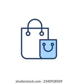 Vector de icono de la bolsa de compras. signo de compra y símbolo