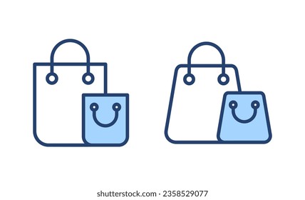 Vector de icono de la bolsa de compras. signo de compra y símbolo