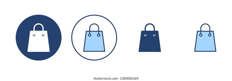 Vector de icono de la bolsa de compras. signo de compra y símbolo