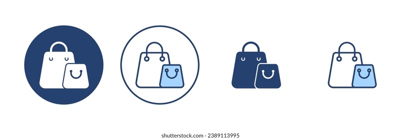 Einkaufstasche Symbol Vektorgrafik. Einkaufszeichen und -symbol