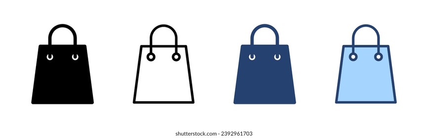 Vector de icono de la bolsa de compras. signo de compra y símbolo