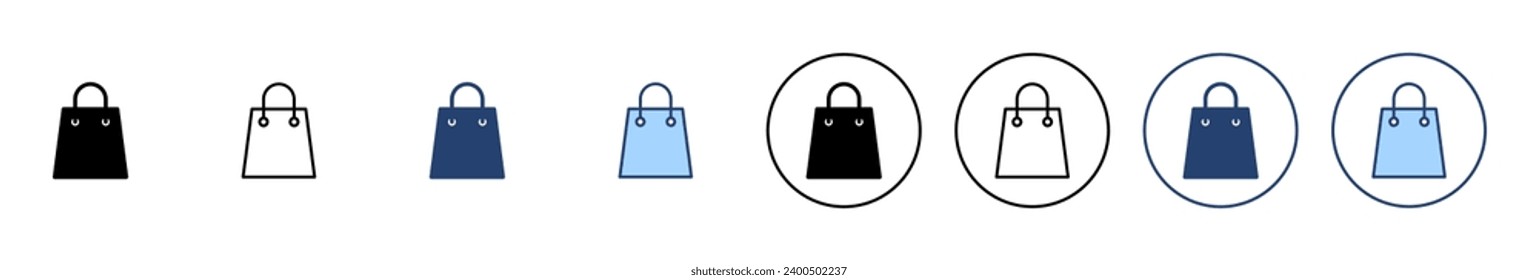 Vector de icono de la bolsa de compras. signo de compra y símbolo