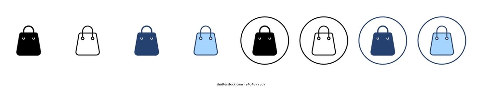 Vector de icono de la bolsa de compras. signo de compra y símbolo