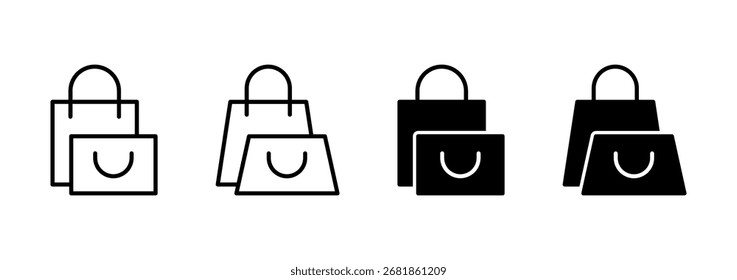 Vector del icono del bolso de compras. signo y símbolo de compras